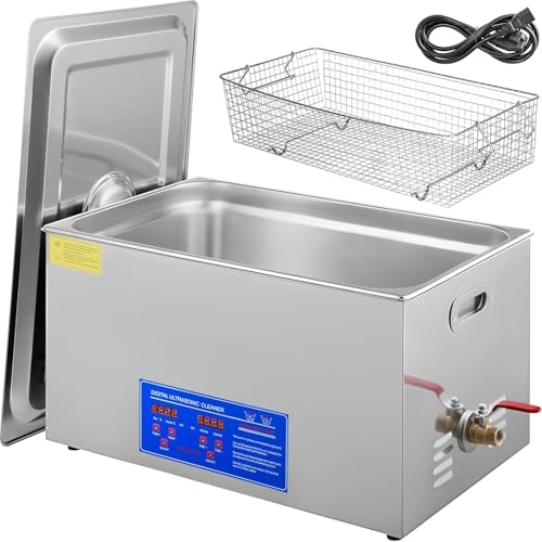 Ultrasonic Cleaner 30L. Professional Ultrasonic Cleaning Machine 40kHz with Digital Timer&Heater 110V, Jewelry Cleaner Machine for Metal Part Glass Tool