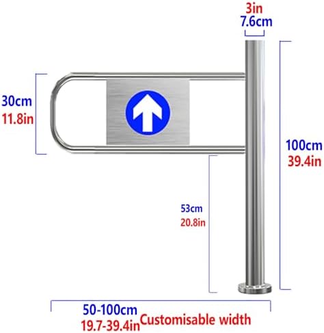 Automatic One-Way Swing Gate, Stainless Steel Pedestrian Access Door, 90° Manual Opening, Ideal for Library, Shop, Warehouse - 80x100cm (31.5x39.4in)