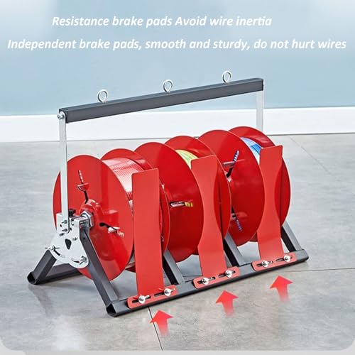 Dispensador de cables de alta resistencia con soporte de bobinas para uso industrial 4