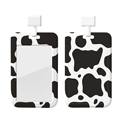 Cow Print Vertical Badge Holder With Lanyard Id Card Name Tag For Women Men School Office 4X2.5 #TOP1