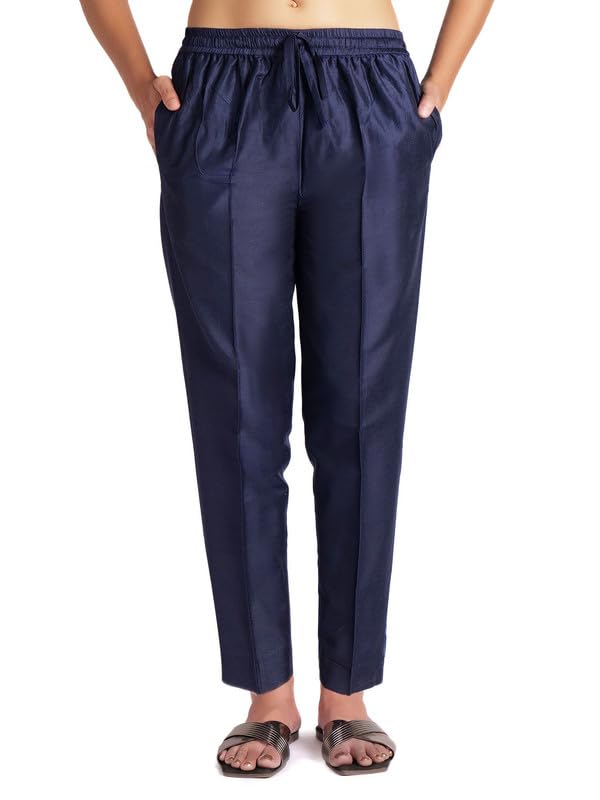 Image of Trouser Pants for Women,Stylish Trousers for Woman for Kurti Relaxed & Regular Straight fit Palazzo,Ethnic Bottom Formal Pants for Women Office wear Casual & Daily Use