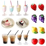 TYXHXTF 18PCS Dolls House Food Accessories, 1:12 Scale Miniature Dolls House Food Accessories, Miniature Food Drink, Mini Food Drink, Miniature Kitchen Accessories for Pretend Play Doll House