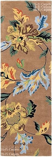 Image of 6x6 Ft Square Wool Rug - Hand-Tufted Woolen Carpet Ideal for Living Room Corners or Lounges