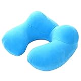 Reisekissen Nackenkissen Aufblasbar Waschbarem Kissenbezug Nackenhörnchen Kompakte ideal für Reisen, Züge, Flugzeuge, Autos, Büro Klein Ultraleicht Aufblasen Nackenstützkissen (Blau)