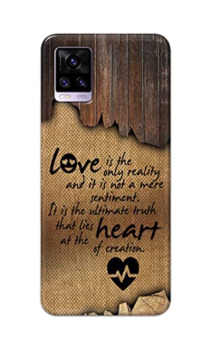 Image of PRINTFIDAA Love is The Only Reality and It is Not Mere Sentiment Printed Designer Hard Case for Vivo V20 Back Cover -(e) RPM1010