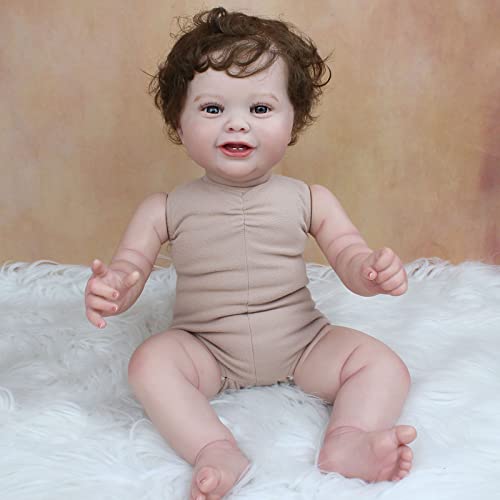Realistisch Neugeborene Puppe 60 Cm 24 Zoll 3D-Haut Mädchen Kleinkind Weiches Silikon Reborn Baby Gefäßvene Lebensecht Prinzessin Kunstpuppe Ankleiden Kind Weihnachten Geburtstag Geschenke Spielzeug – Bild 5