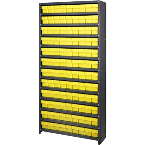 CL1875-604 Closed Shelving Euro Drawer Unit with 108 Euro Drawers Yellow - 36 x 18 x 75 in.