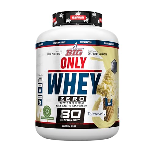 BIG - Proteinas Whey - Proteina en Polvo para Desarrollo de Masa Muscular y Recuperación - Materia Prima Premium - Whey Protein Sin Lactosa, Sin Azúcar, Sin Grumos (2Kg, Vanilla Cream)