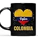 Faeali Personalized With Name Colombia Heart Flag Coffee Mug, Gift For Men, Women Coffee Cup 11oz - 15oz
