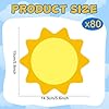 gisgfim 80Pcs Summer Sun Cutouts Sunshine Decorations Bulletin Board Yellow Sun Paper Cut-Outs Classroom Decor for Boy Girl DIY Craft Photo Wall Door Summer Kindergarten Preschool Party Favor Supply #1