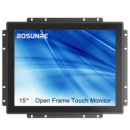 Image of 1024x800 Industrial Touch Display with 10-Point Multi-Touch,15 Inch Open Frame Touch Screen Monitor, 10-Point Metal Housing HD-MI VGA Input for Industrial Automation Control