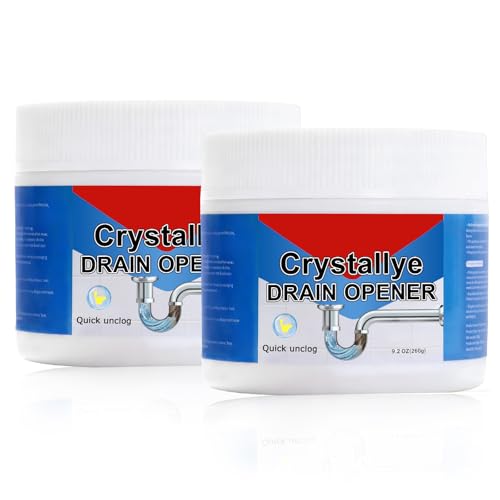 Crystal Lye Drain Opener Professional Pipeline Dredging Agent for Bathroom and Kitchen Sinks Drains Shower Pipes (2pc slate blue)