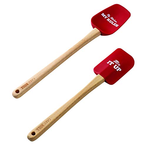 Cake Boss Novelty Tools and Gadgets 2-Piece Silicone Spatula and Spoonula Set, Red