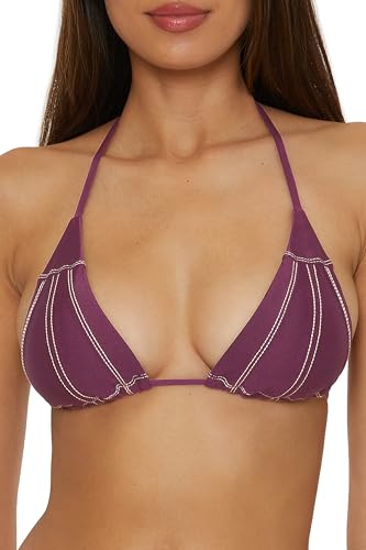 BECCA Color Sheen Triangle Bikini Top, Adjustable, Tie Back, Swimwear Separates for Women