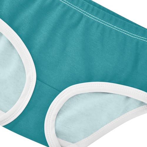 Joisal Toddlers Underwear Floral 2t Cotton Panties for Girl Flower Briefs Undies Kids Peacock Blue Teal4