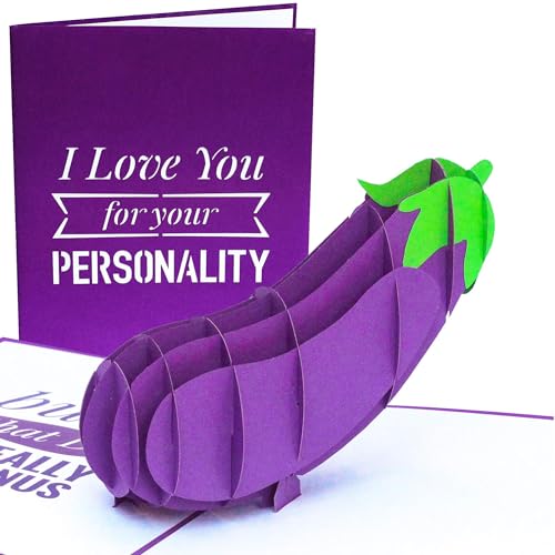 PopLife® Naughty Eggplant 3D Pop Up Card - I Love You for Your Personality, But…”...