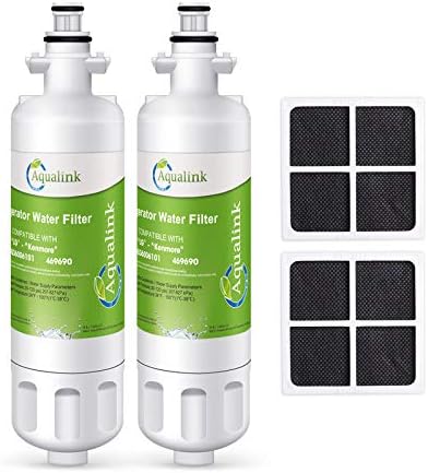 AQUALINK ADQ36006101,9690 Replacement for LG LT700P,Kenmore 46 9690, Air Filter LT120F,RFC 1200A, LFXC24726S, LFX28968ST, RWF1200A, LFXS30766S,R-9690, LFXS24623S, Refrigerator Water Filter, 2Pack