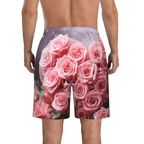 Men's Swim Trunks Quick Dry Bathing Suits Heart Roses Beach Board Shorts Swimwear with Pockets3