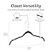Amazon Basics Slim, Velvet, Non-Slip Shirt Clothes Hangers, Pack of 100, Black