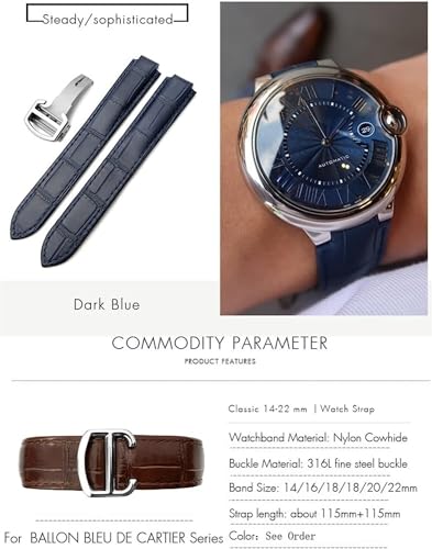 Sangle de montre en cuir authentique et boucle déployante premium