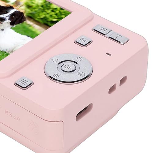Image of Digital Camera 4K HD 64MP Sliding Retro Video with 16X Zoom Auto Focus 2.8 Inch Screen for Travel Photography Students (Pink)