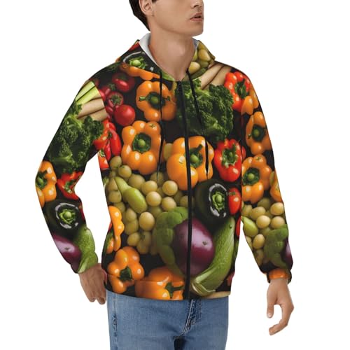 Sweatshirts épais à fermeture éclair imprimé légumes design original