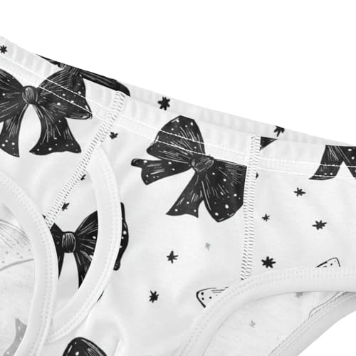 Wusikd Black White Bows Boys' Underwear Cotton Boys Briefs Soft Toddler Underwear 2T4