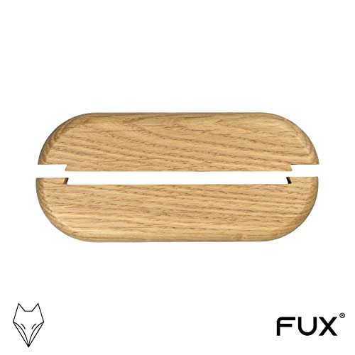 1 Stück Doppel Heizungsrohr Rosette, ohne Lochung, zweigeteilt, verschiedene Echthölzer, Rohrabdeckung, Abdeckrosetten, Verkleidung, Heizkörper Rosetten, Holz, Parkett, Holzrosetten (Eiche)