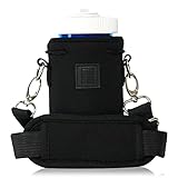 Made Easy Kit Neoprene Water Bottle Carrier Holder with Adjustable Shoulder Strap for Insulating & Carrying Water Container Canteen Flask Available in 5 Sizes (Black, S (12oz-14oz))
