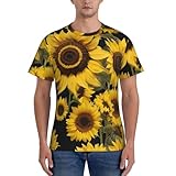 Photo Gallery golden sunflowers print men classic short sleeve t-shirt traspirante estate casual allenamento fitness abbigliamento, nero, l Photo Gallery golden sunflowers print men classic short sleeve t-shirt traspirante estate casual allenamento fitness abbigliamento, nero, l
