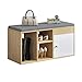 Przedział Stojak na buty Ławka na buty Z poduszką 2-poziomowy Withdoor Półka do przechowywania Szafka na buty Salon Przedpokój Sypialnia 80X30X51 CM (Kolor: A) Happy