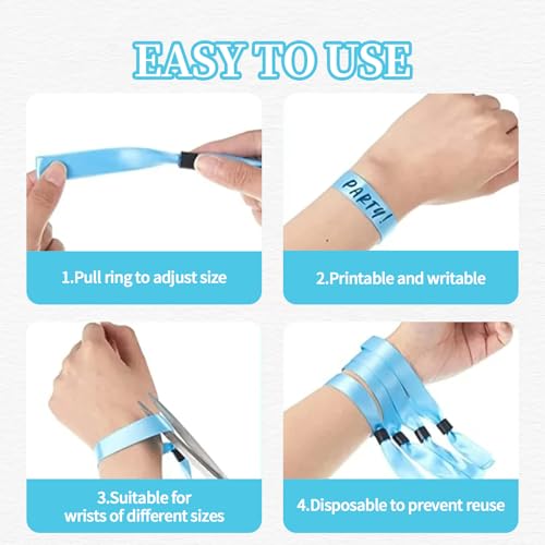 30 Stück Einlassbänder,Festival Armbänder,Einlassbändchen,Armband,Bändchen Stoff,Festivalbändchen,Eintrittsarmbänder Party Bänder für Geburtstag Hochzeit Eventbänder Konzerte Ausstellung Ball Kino