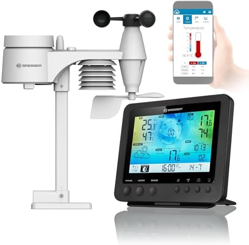 Estación meteorológica inalámbrica Bresser con Sensor Exterior WLAN Centro meteorológico ...