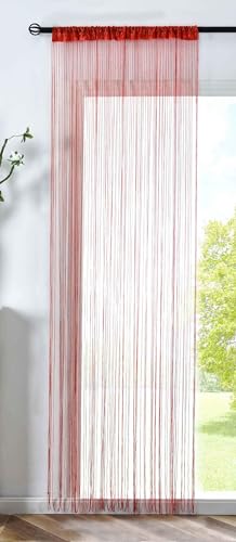 Fadengardine, HxB 250x140 cm, Rot Lurex mit Tunneldurchzug und eingenähtem...