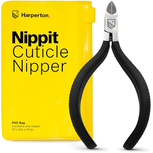 Harperton Cuticle Trimmer - Full Jaw Nipper and Trimmer, Non-Slip Cuticle Nipper Stainless Steel Cutter Fingernails and Toenails