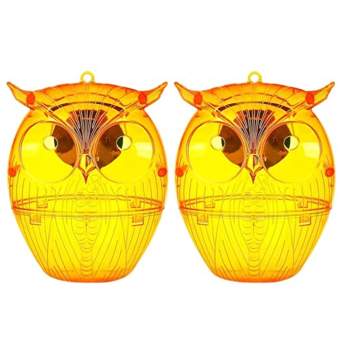 Trampas para avispas colgantes al aire libre, trampas solares para avispas colgantes, 2 atrapabejas con luz LED reutilizables para granja, jardín, patio, uso al aire libre