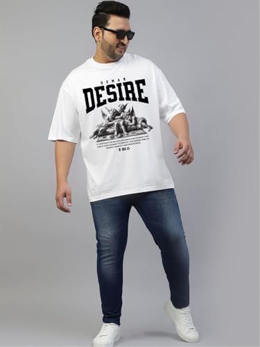 Image of Veirdo Men's Pure Cotton Half Sleeve Plus Size Printed T-Shirts, Stylish, Comfortable & Durable Cotton Tees | Sizes: S to 2XL