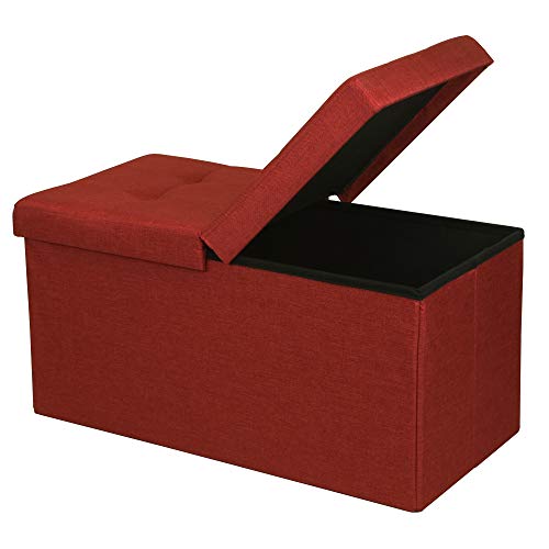 Otto & Ben Folding Toy Box Chest with SMART LIFT Top, Upholstered Tufted