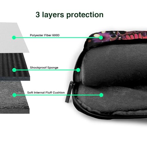 Bolso para laptop con diseño mariposa y flores negro miniatura 5