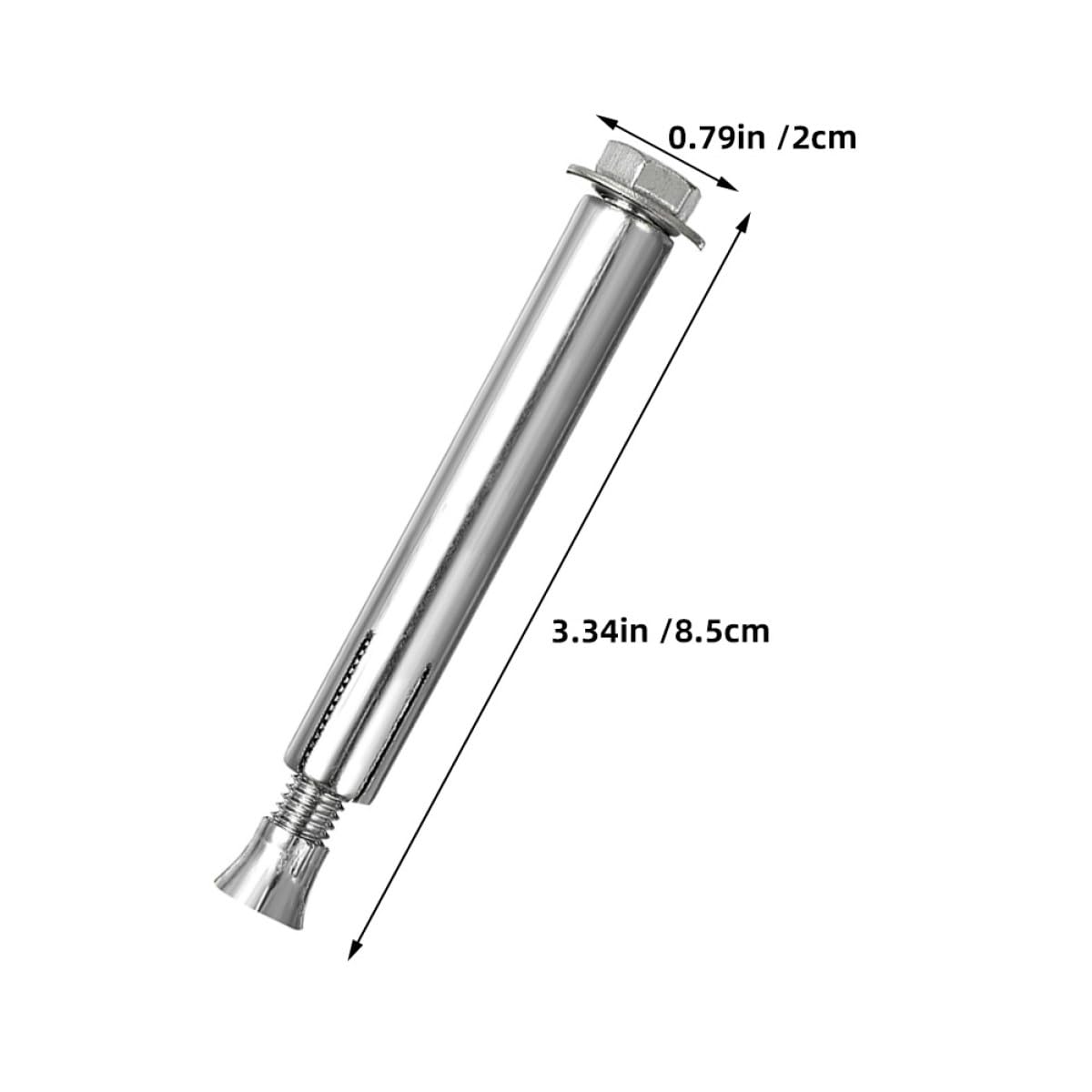 UPKOCH Vis D'expansion D'ancrage M8 pour Bosses de Vitesse, Lot de 12pcs en Fer Argenté, Structure Interne, Installation Rapide, Résistance à Forte Pression, pour Écoles et Allées
