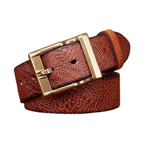 Ceinture en cuir véritable gaufré motif crocodile pour homme