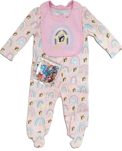 Buc-ee's Baby Beaver Christmas Romper Bib Onesie Boys Girls Newborn Infant Clothes w/Ga. Air Freshener Bundle Gift Holiday (US, Alpha, 0 Months, Baby Girls, Pink)
