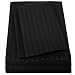 1500 Supreme Collection Dobby Striped Sateen 4 Piece Bed Sheet Set Deep Pocket - Premium Hotel Style Bed Sheets & Pillowcase Set - King, Dobby Stripe Black