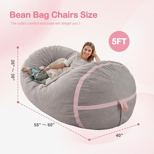 Image of 5FT Bean Bag Chair 5'Giant Bean Bag Chairs with Adults, Large Beanbag Chair