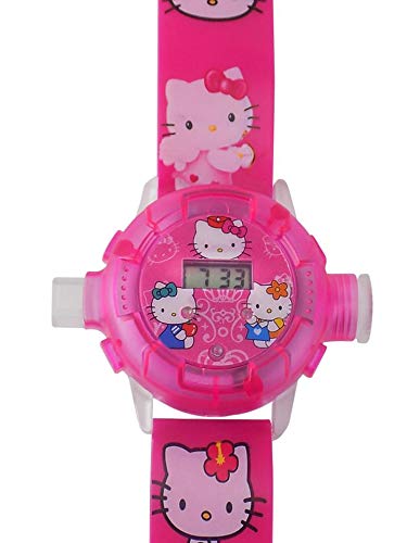 Relógio Digital Infantil Personagens Rosa Projetor Orizom