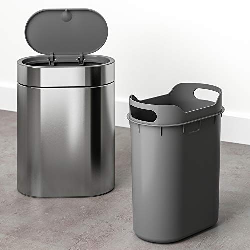 Image of Ikea BROGRUND Touch top bin, stainless steel, 4 l (1 gallon)