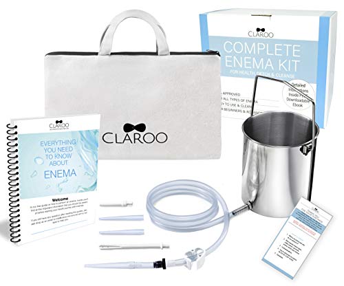Stainless Steel Enema Cleaning Bucket Kit. 2 Quart, System for Woman, Men