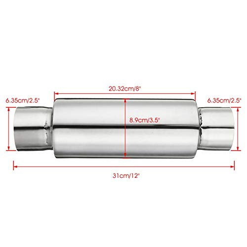 Luntfeiy Car exhaust silencer 2.5 inlet stainless steel universal