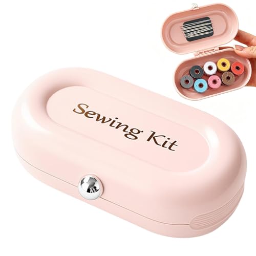 Kit de costura portátil, magnético, portátil y multiusos – Kit de costura para parches y reparaciones – Para principiantes en espacios interiores y exteriores, ideal para viajes y manualidades