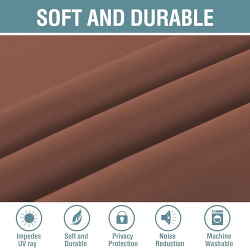 Image of H.VERSAILTEX Blackout Curtain for Living Room Thermal Insulated Window Treatment Curtain Extra Long 84 inch Length Energy Saving Solid Grommet Top Blackout Drape, One Panel, Washed Spice, 52 inchW x 84 inchL